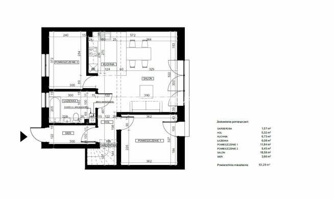 Mieszkanie Kokotów gm. Wieliczka