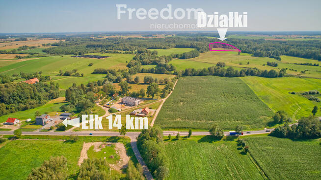 Duże działki 14 km od Ełku