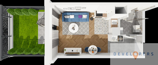 Kameralna kawalerka z ogródkiem I wysoki parter