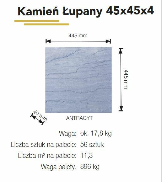 Płyta dekoracyjna 45x45x4 - Kamień Łupany