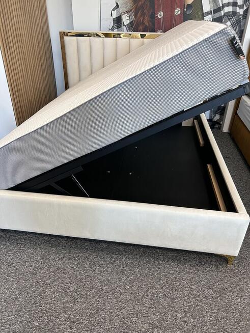 Łóżko tapicerowane 160x200 z pojemnikiem bocznym