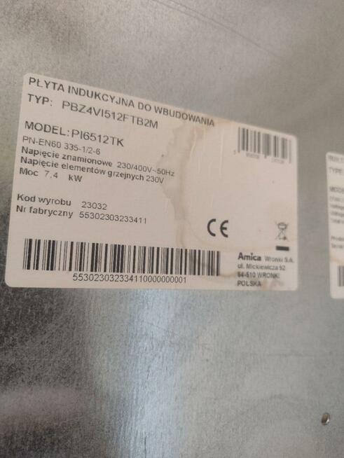 Moduł sterujący - Płyta indukcyjna Amica PI 6512 TK