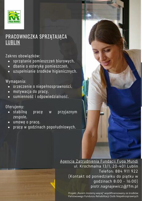 Pracownik sprzątający z orzeczeniem