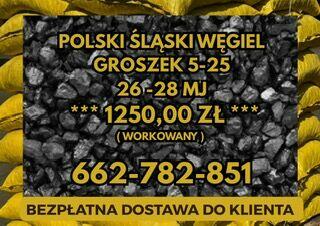 POLSKI WĘGIEL : GROSZEK 5-25, 26-28MJ - Transport Gratis !
