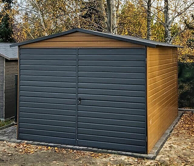 Garaż blaszany 3x5 | Dwuspadowy | Drewnopodobny | Poziom