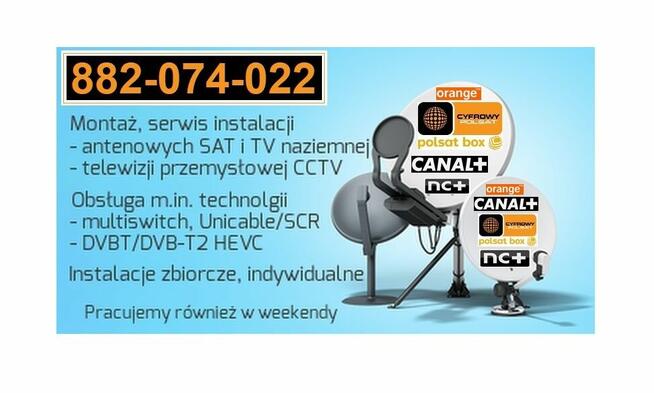 Montaż, serwis anten satelitarnych i TV naziemnej