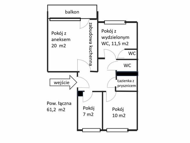 61,20 m2 przy metrze Księcia Janusza w Warszawie na Poznań