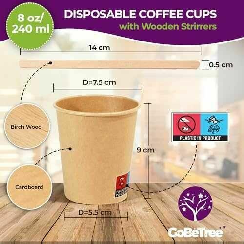 Kubki jednorazowe Kubek papierowy do Kawy Herbaty z tektury