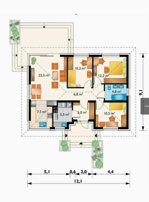 Nowoczesny, parterowy dom ok. 89 m2 w Inowrocławiu