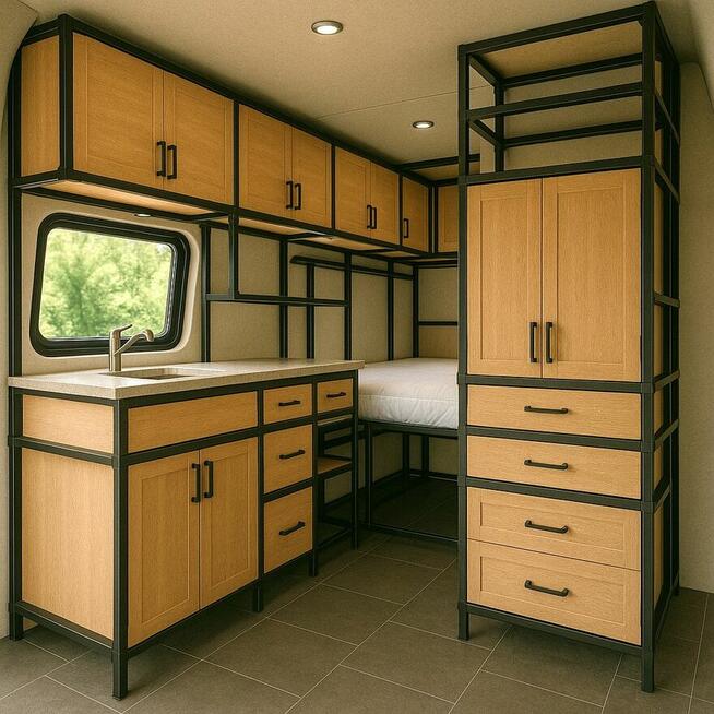 Wyposażenie meble do kampera na wymiar - food truck