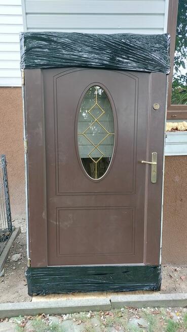 Uzywane drewniane drzwi wejściowe 100 cm