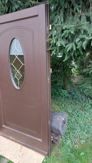 Uzywane drewniane drzwi wejściowe 100 cm