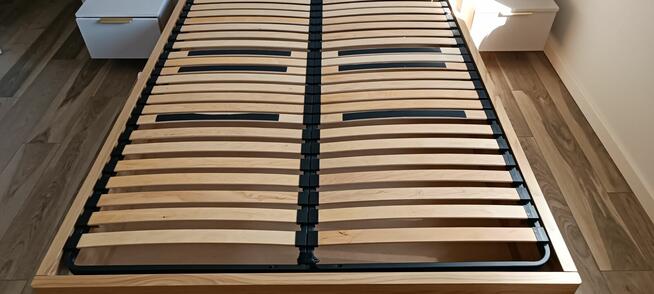 Okazja! Łóżko dębowe 160x200 cm podnoszone z pojemnikiem