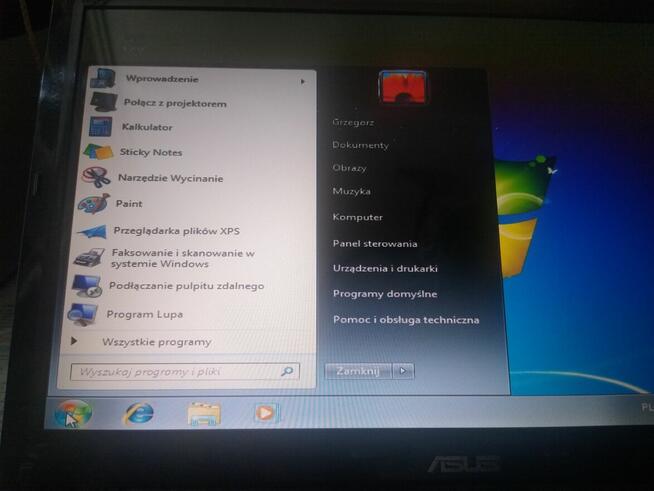 Laptop Asus z Windows 7, brak sterowników, 150 zł.