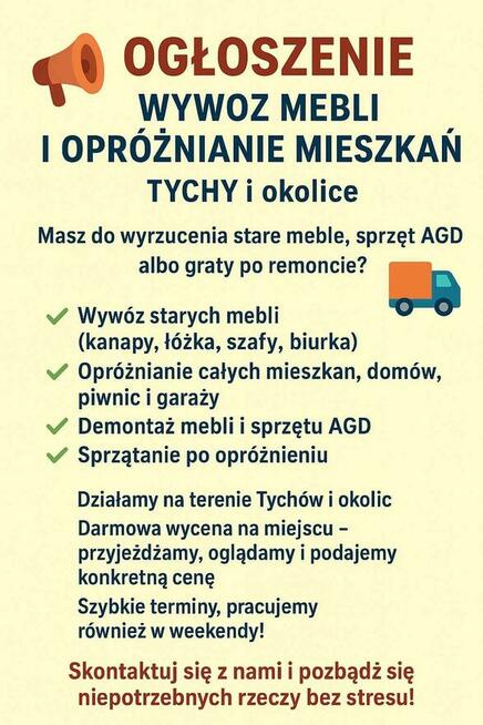 Wywóz mebli i opróżnianie mieszkań – Tychy i okolice