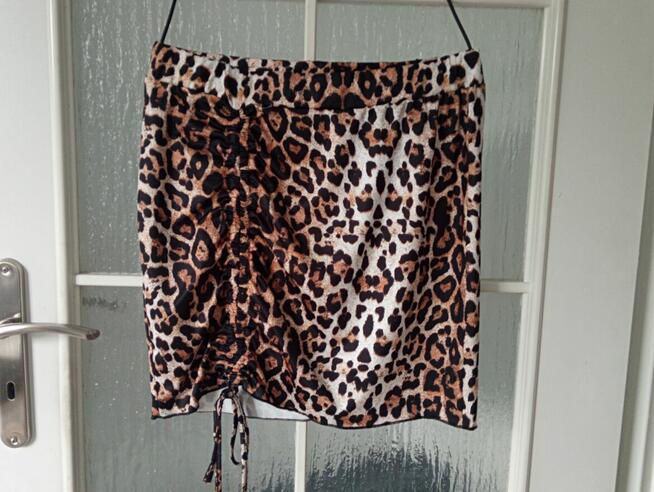 Spódniczka mini w panterkę, XL