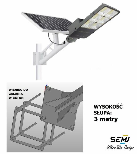 Lampa ogrodowa solarna LED latarnia słup ogrodowy
