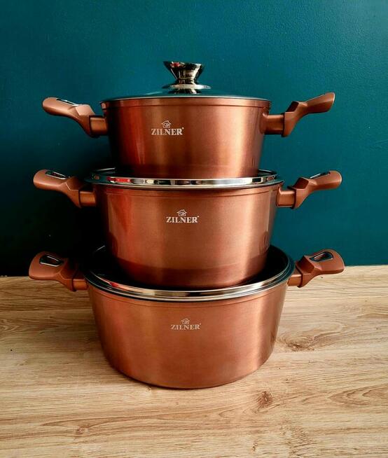 Garnki marmur lakierowane