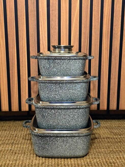 Garnki brytfanki marmurowe dwa kolory