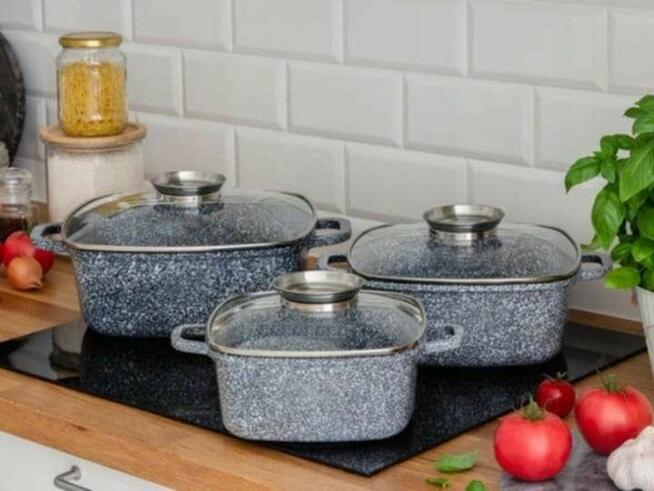 Garnki brytfanki marmurowe