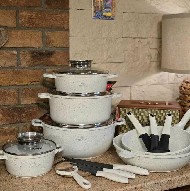 Garnki biały marmur