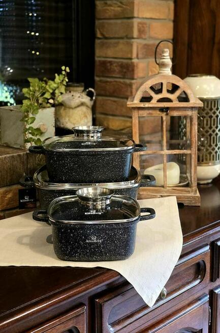 Garnki brytfanki marmurowe