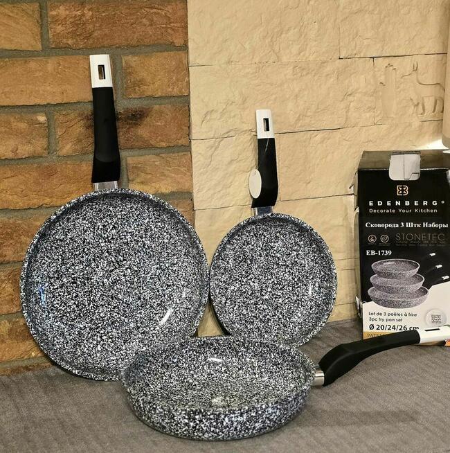 Zestaw trzech patelni