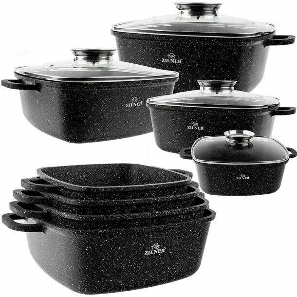 Garnki brytfanki marmurowe dwa kolory