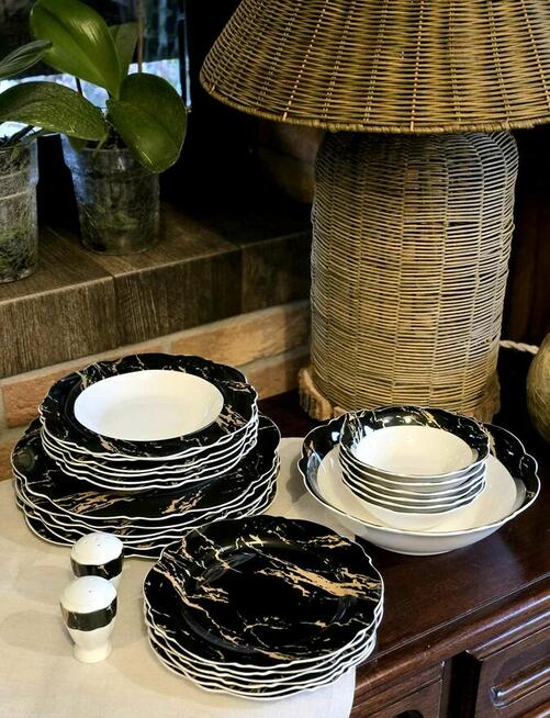 Serwis obiadowy marmur dwa wzory