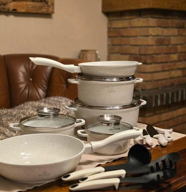 Garnki biały marmur