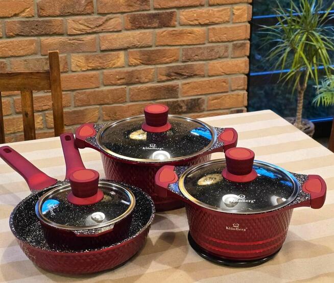 Garnki marmur lakierowane