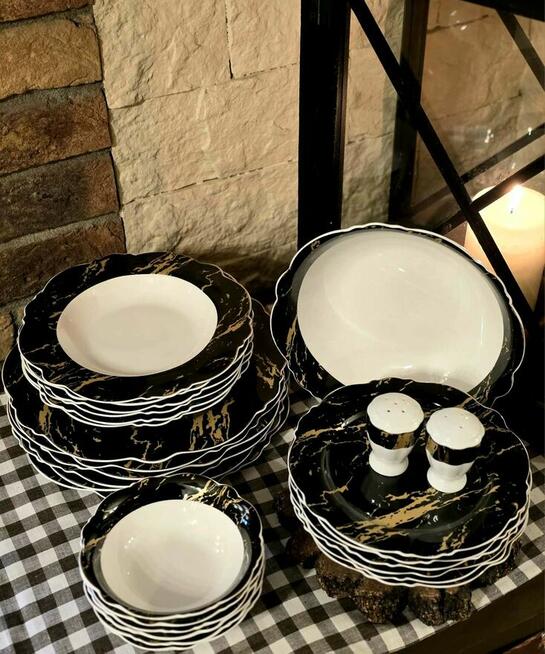 Serwis obiadowy marmur dwa wzory