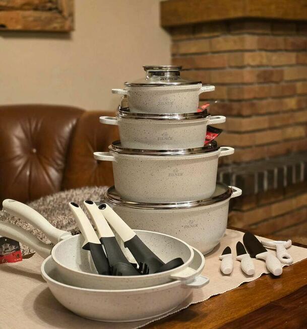 Garnki biały marmur