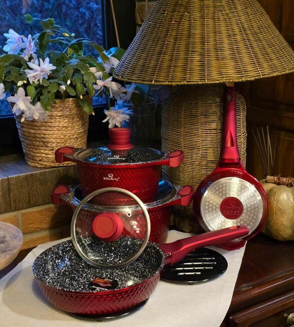 Garnki marmur lakierowane