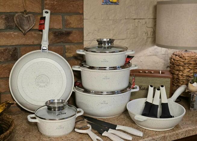 Garnki biały marmur