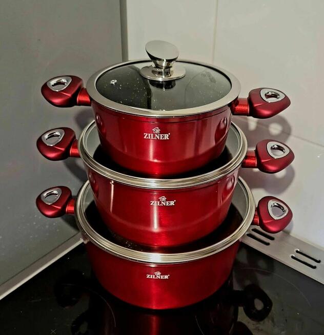 Garnki marmur lakierowane