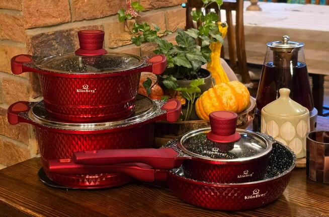 Garnki marmur lakierowane