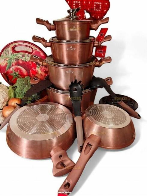 Zestaw garnków marmurowych lakierowane