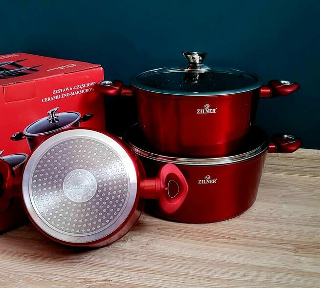 Garnki marmur lakierowane