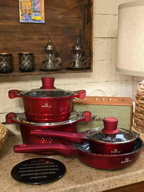 Garnki marmur lakierowane