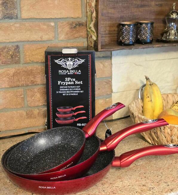 Zestaw trzech patelni