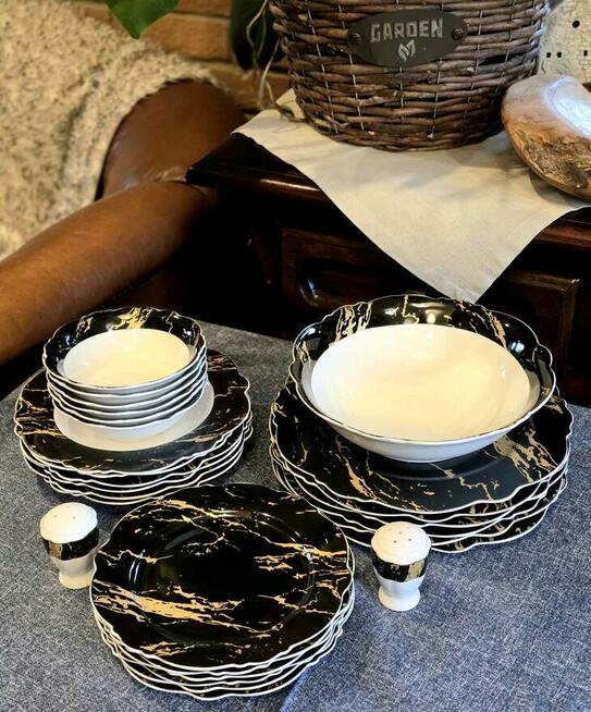 Serwis obiadowy marmur dwa wzory