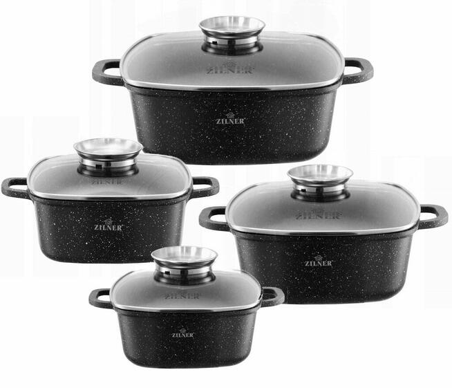 Garnki brytfanki marmurowe dwa kolory