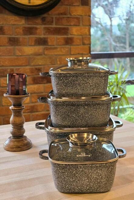 Garnki brytfanki marmurowe dwa kolory