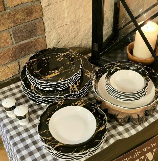 Serwis obiadowy marmur dwa wzory