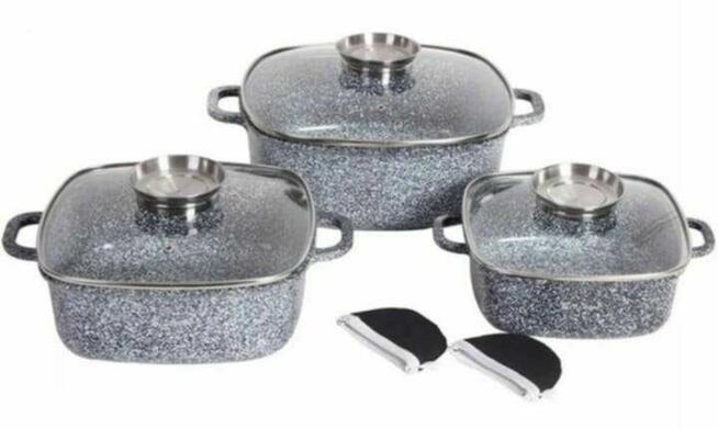 Garnki brytfanki marmurowe