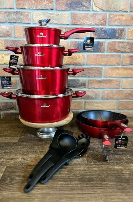 Zestaw garnków marmurowych lakierowane