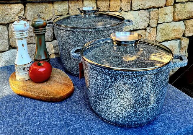 Garnki marmur rosołowe