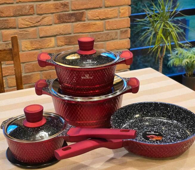 Garnki marmur lakierowane