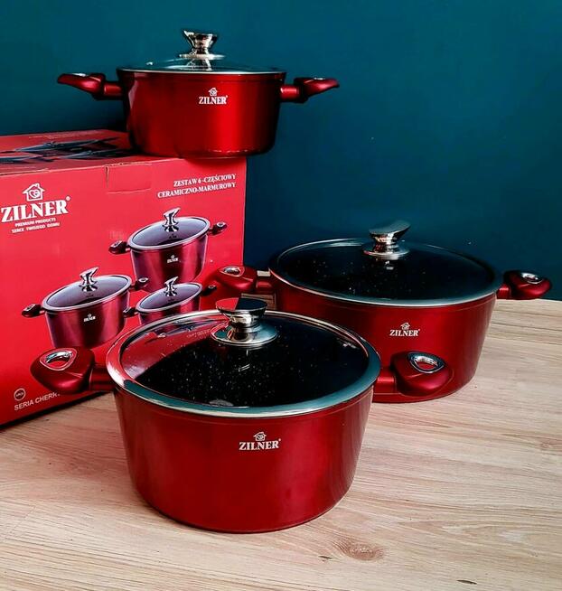 Garnki marmur lakierowane